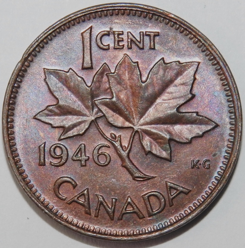 Canada-1946-Lustrous-One-Cent